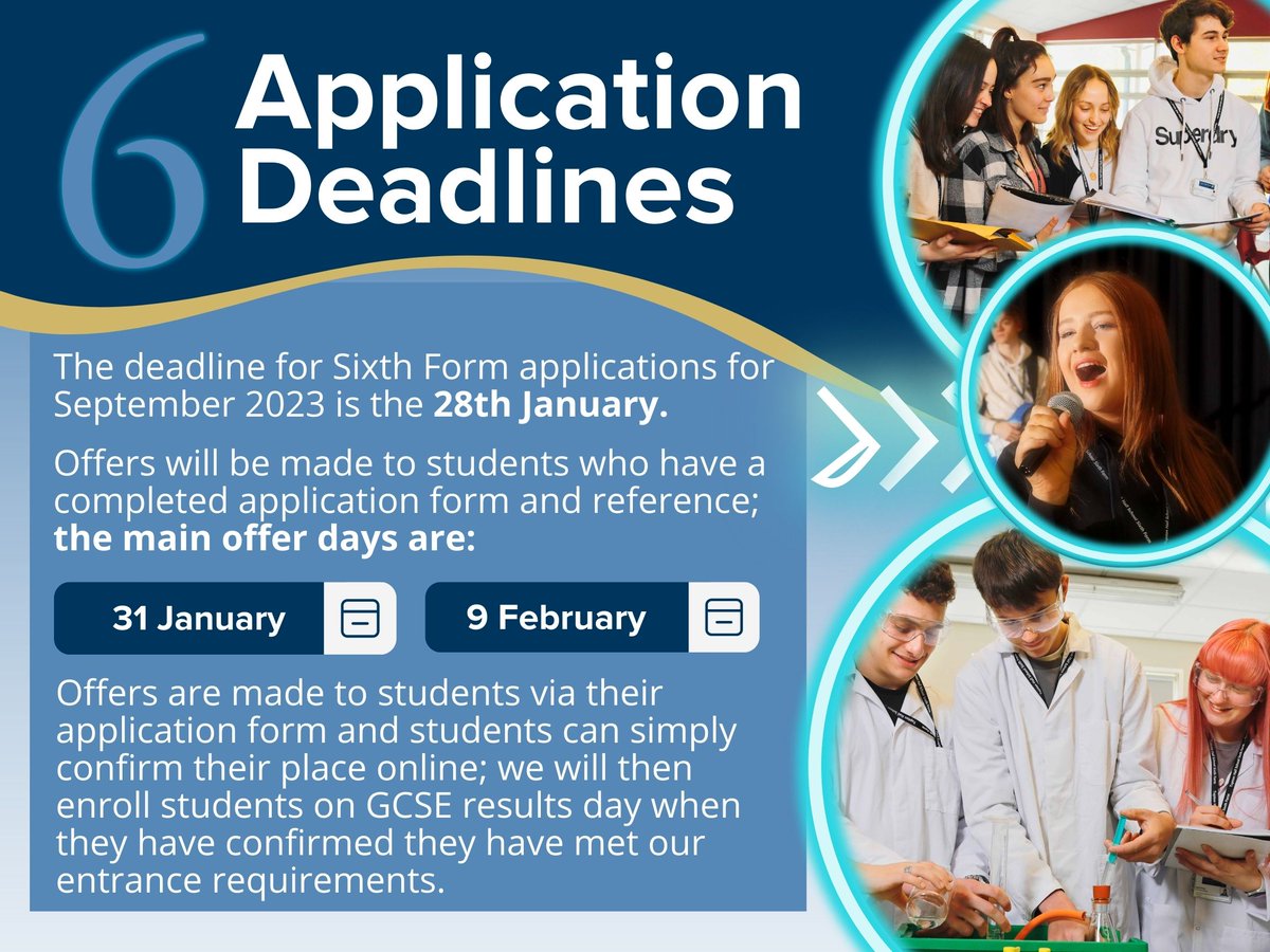 TuptonHalls's tweet photo. If you're planning on joining our Sixth Form in September, don't miss out! ⌛

The Application deadline is approaching fast... make sure you have submitted yours before the 28th January! https://t.co/zpBJxC3p31