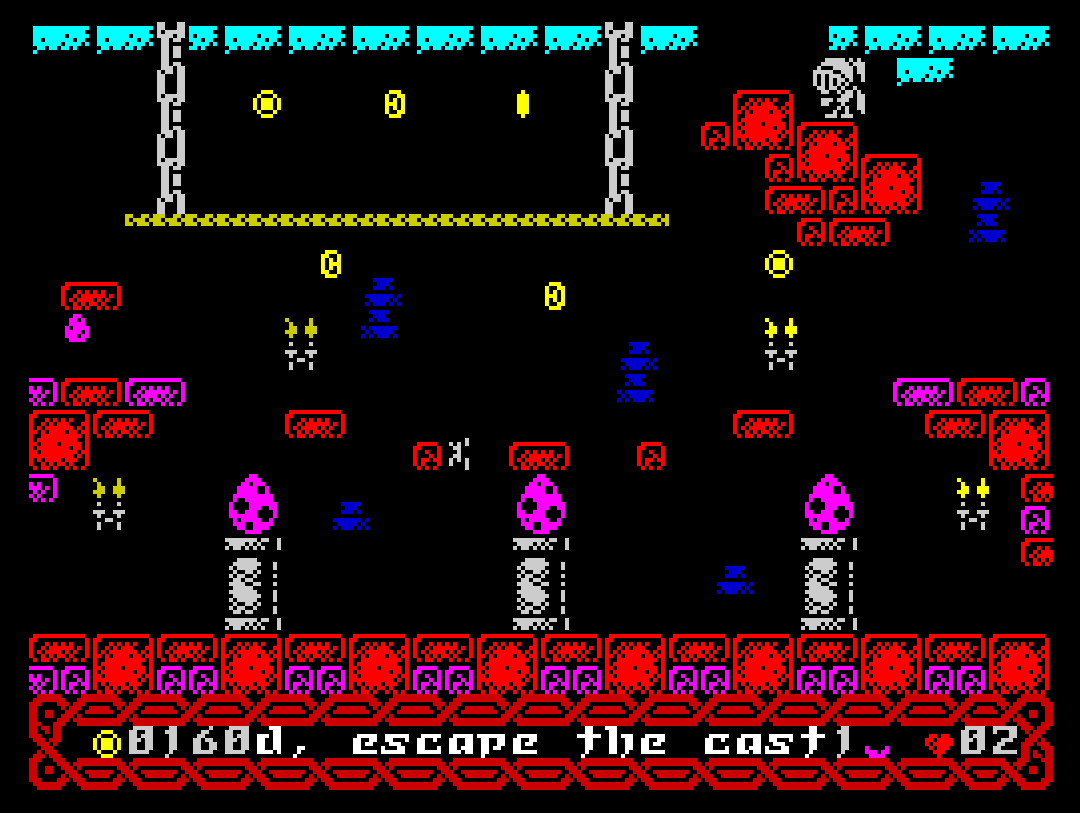 #CASTLE_ESCAPE - a brand new #ZXSpectrum cassette release from #Cronosoft, now shipping from today, expertly coded by <a href="/IrataHack/">IrataHack</a> -  Get yours for £8.00 from cronosoft.fwscart.com
