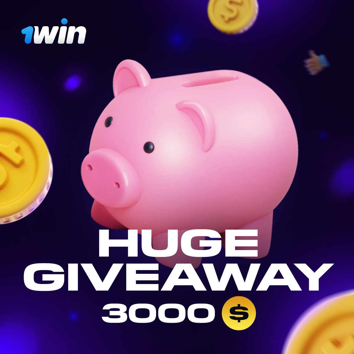 🐷 $3.000 GIVEAWAY 🐷 ✅Rules: 1. Follow @1winPro📲 2. Like💙and RT🔁 3. Tag 3 friends 👥 4. Register on @1winPro and leave your 1win ID in comments👇 2️⃣0️⃣0️⃣ WINNERS 🗓Results: January 23-24 🔗cutt.ly/n9qNkOn | #1win | #Giveaways | #Giveaway | #PrizePicksmas