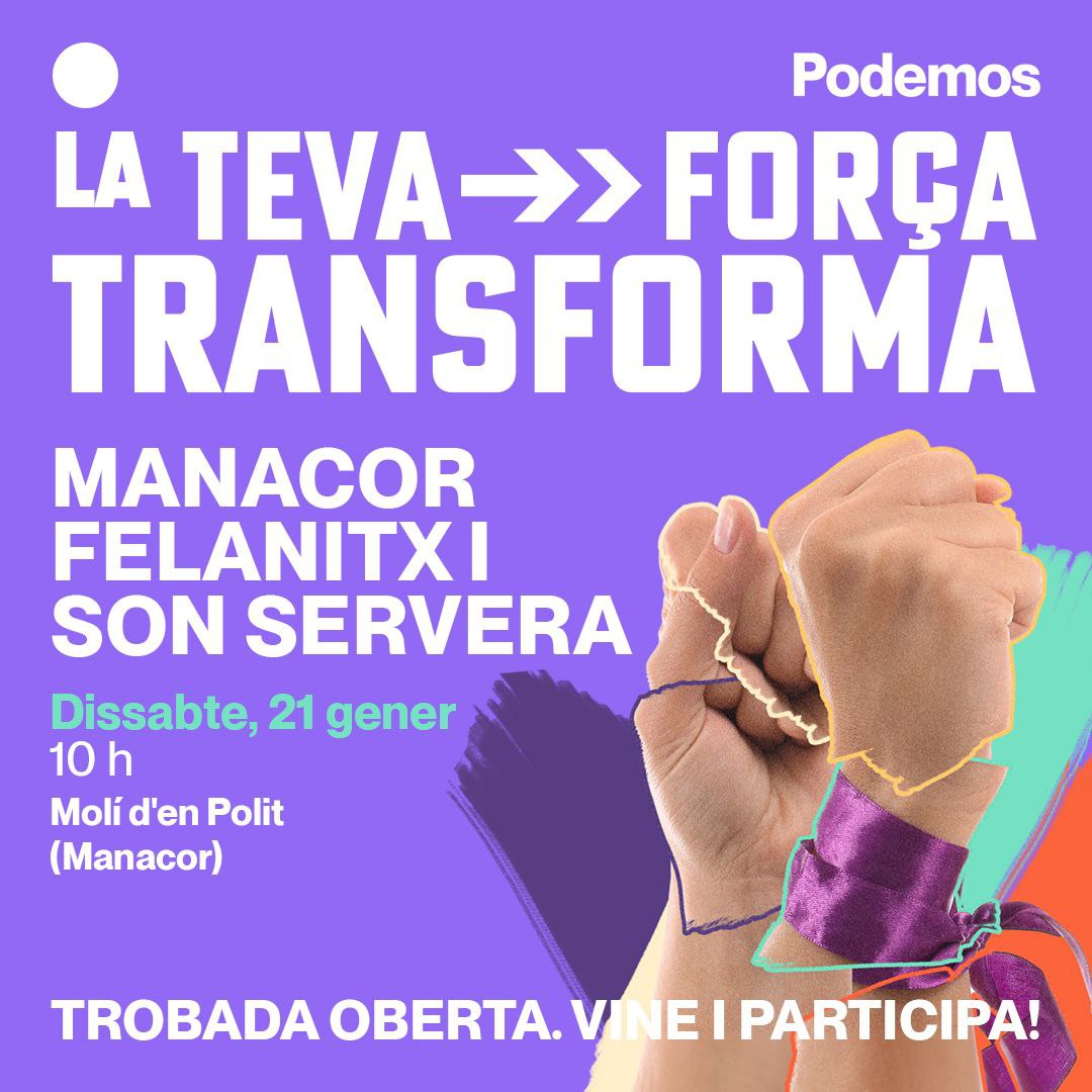 PodeManacor's tweet photo. Aquest dissabte ens veim a Manacor, on podreu parlar amb els candidats de Podemos als ajuntaments de Manacor, Felanitx i Son Servera i amb @IvanSevillanoMi, candidat al Consell de Mallorca. Vine i digues la teva! https://t.co/kbS37zjepl