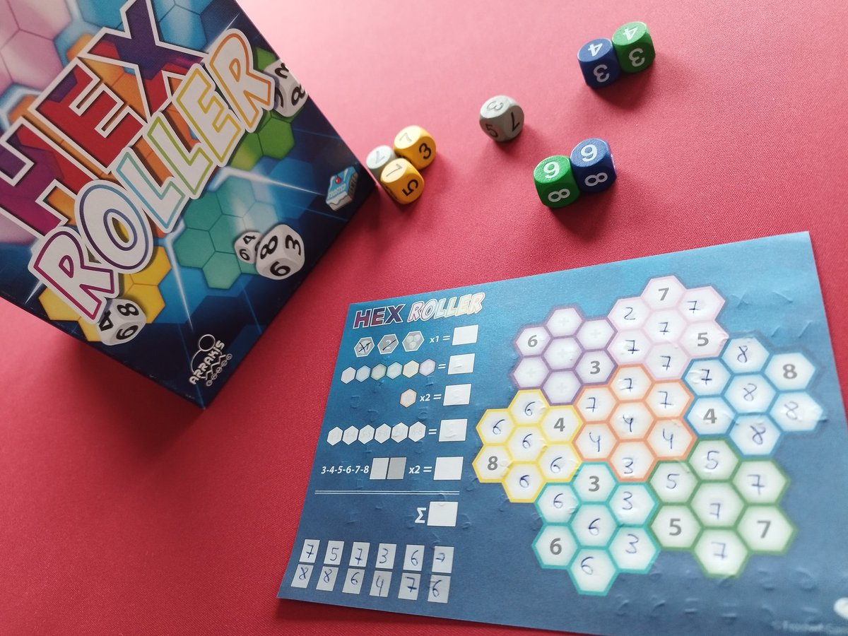 carmavi5's tweet photo. #HexRoller ✏️🎲 un Roll&Write rápido y divertido 🤪. Reglas sencillas y sin esperas ⌛ entre turno, agradable de jugar😝✌️. @ArrakisGames https://t.co/S4O8U985AU