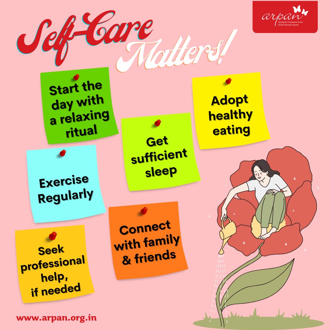 Arpan_CSA's tweet photo. Self-Care is an integral part of our lives. We must take the time to care for ourselves to do what we’re meant to do.  Self-care will help us rejuvenate, ensure mental well-being &amp; help us focus on whatever we do.
Reach out to us on +91 981908644 for free, dedicated #counselling! https://t.co/6dqb0cn3VI