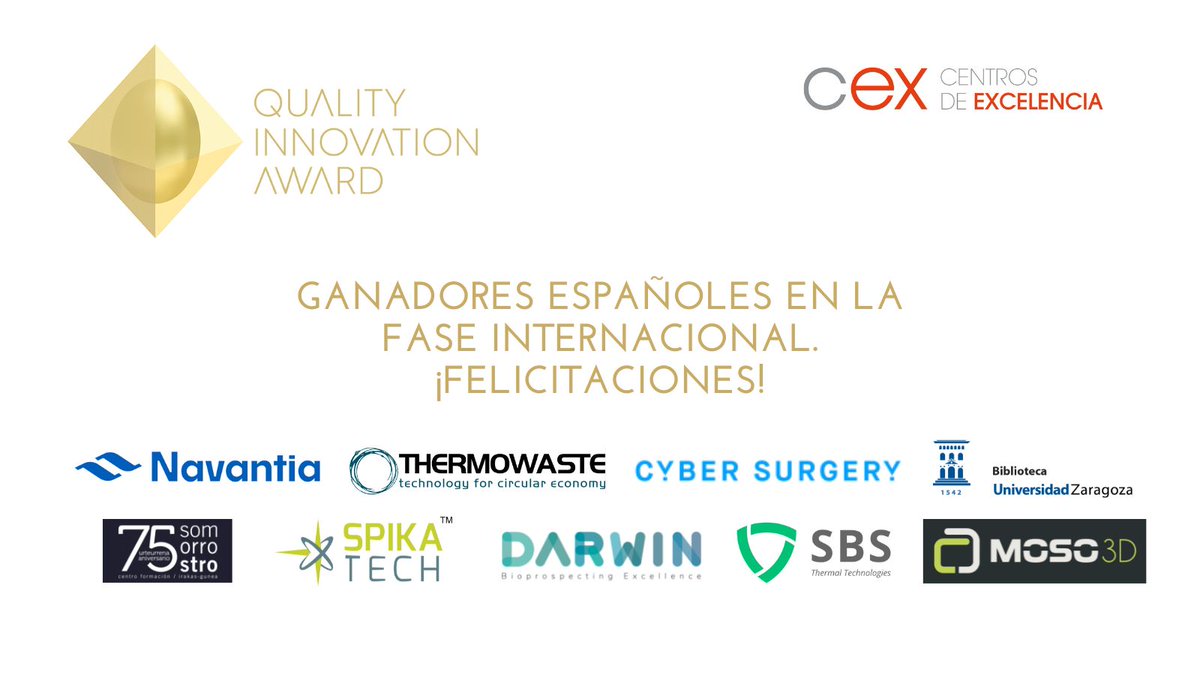 Moso3D ganadora del premio internacional QIA de #innovacion (en la categoria de innovacion en startups) junto a otras 9 empresas españolas. 

#QualityInnovationAward #PremiosQIA