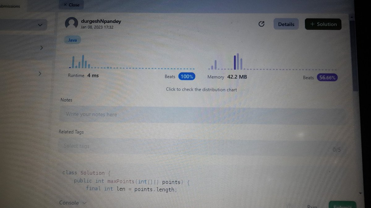 devdnp's tweet photo. @LeetCode #ProblemOfTheDay #8Jan2023
The Max Point On A Line problem.

#Day7
#10DaysOfCode https://t.co/xGwiB37y3H