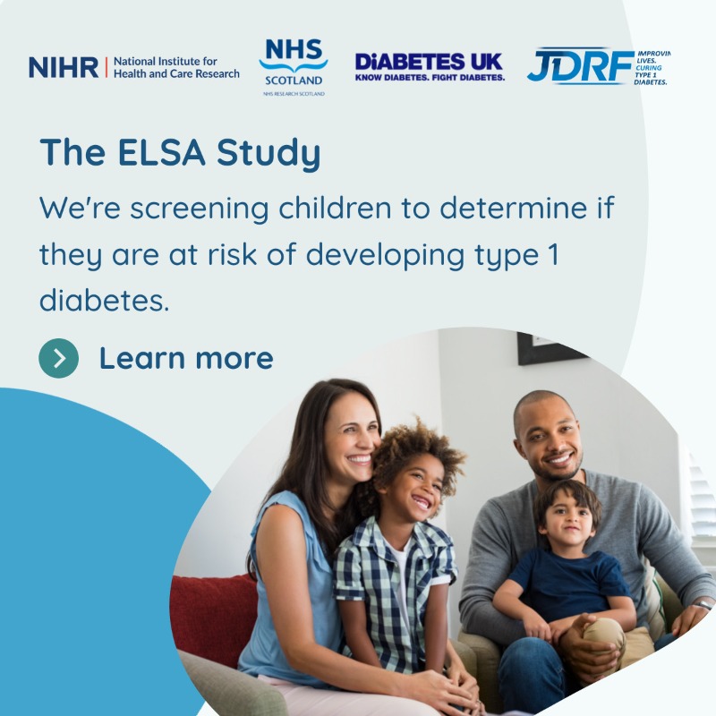 NativveResearch's tweet photo. We are looking to recruit 20,000 families into the ELSA study which aims to find children at risk of future type 1 diabetes.