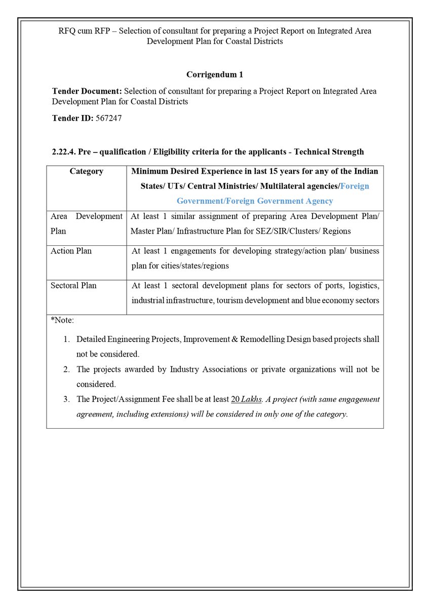 GIDBGandhinagar's tweet image. Corrigendum for Selection of #consultant for Preparing a #ProjectReport on #integrated #area #development #plan for #coastal #districts

@DDNewslive @shipmin_india @NavbharatTimes   
@HindustanTimes @OpIndia_com @IndianExpress @indiatvnews @IndiaToday @PIB_India @MIB_India
@ndtv