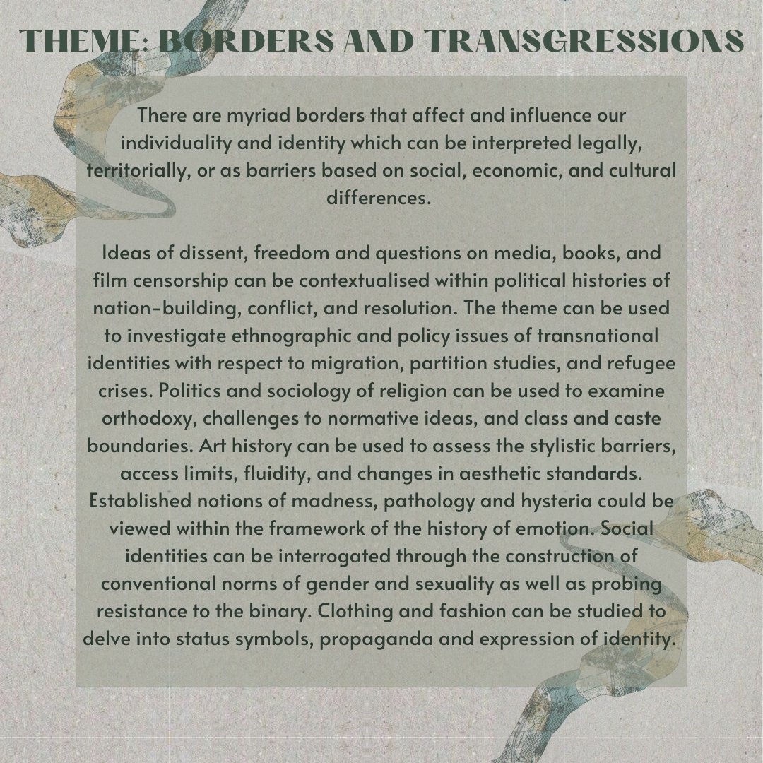 historylsr's tweet photo. CALL FOR ABSTRACTS
Ijtihad, the annual academic journal of the Department of History, LSR, invites abstracts for this year’s theme: Borders and Transgressions
Refer to the attached concept note for more information https://t.co/226ucdrG06
For queries:
historyjournal.lsr@gmail.com https://t.co/atPppLrzFQ