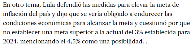 PabloGilTrader's tweet photo. Estas son las cosas que a mi me preocupan...si comienzan a convertirse en la norma. Ejemplo de las declaraciones recientes del presidente de Brasil. https://t.co/Z0a1HnznxY
