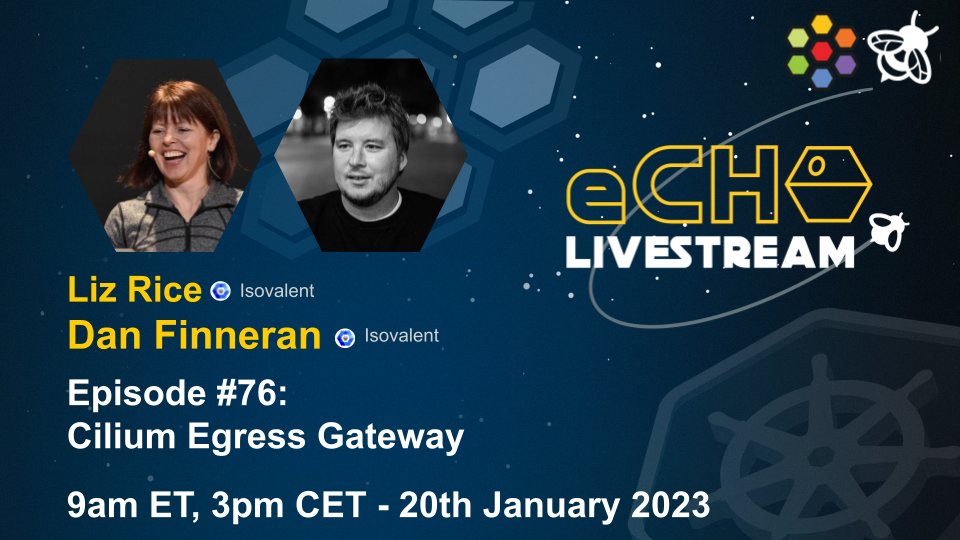 ciliumproject's tweet photo. This Friday @lizrice and @thebsdbox will be exploring Cilium Egress Gateway

eBPF &amp; Cilium Office Hours
Friday, 20th January - 9am ET / 3pm CEST
Livestream: https://t.co/HHYMNdHVoq https://t.co/C5YGYfve7O