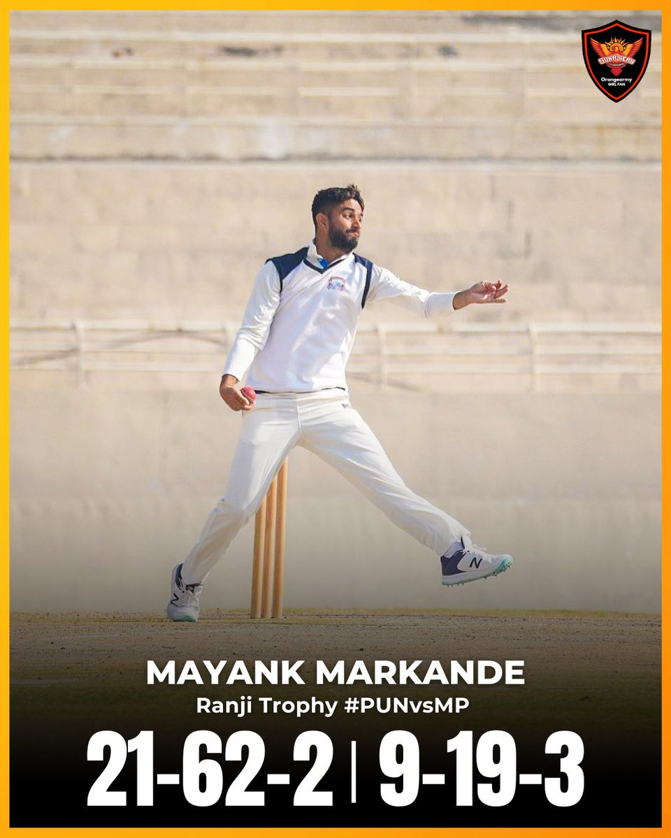 srhfans0fficial's tweet photo. When we say ‘impact player’, this is what we mean. 🤜🏻🤛🏻
#SunrisersHyderabad #OrangeArmy #MayankMarkande #RanjiTrophy #PUNvsMP https://t.co/GJf3JQfM8g