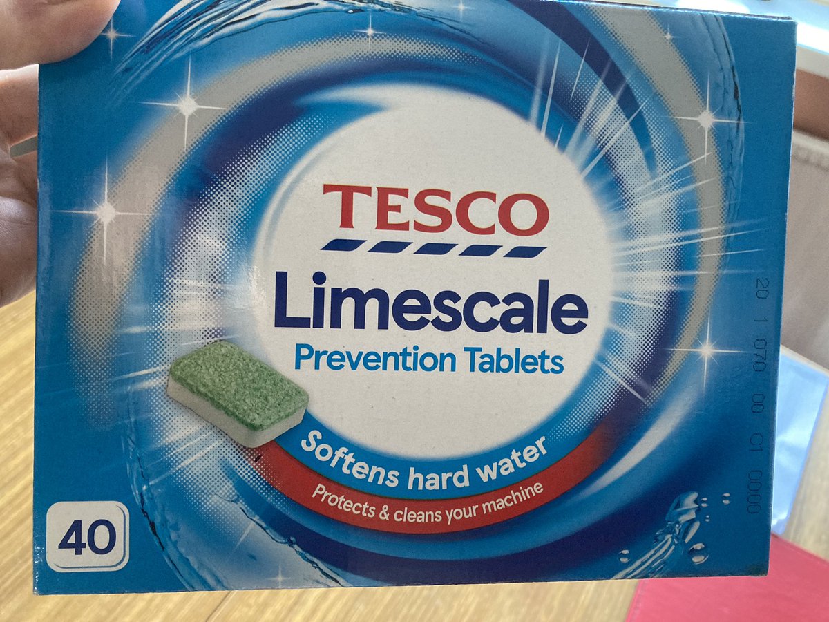 davetez's tweet photo. @Tesco Hi, I think there may be an error on the instructions for “Tesco Limescale prevention Tablets” The instructions tell you to remove the tabs from their wrapping. This is unnecessary since it is soluble &amp; dissolves. https://t.co/N7fnQMgWuf