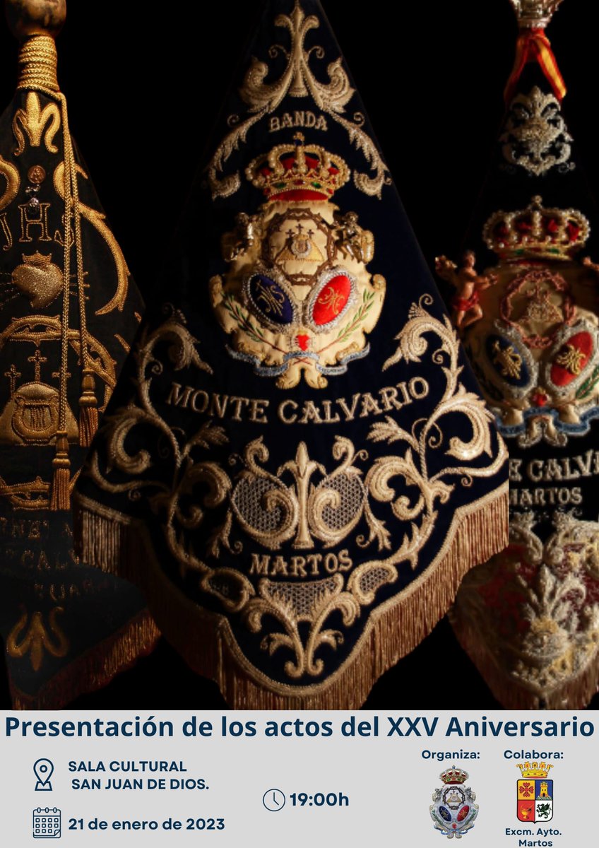 MonteCalvario_'s tweet photo. 𝐏𝐑𝐄𝐒𝐄𝐍𝐓𝐀𝐂𝐈𝐎́𝐍 𝐃𝐄 𝐋𝐎𝐒 𝐀𝐂𝐓𝐎𝐒 - 𝐗𝐗𝐕 𝐀𝐍𝐈𝐕𝐄𝐑𝐒𝐀𝐑𝐈𝐎 

Damos el pistoletazo de salida a nuestro 𝐗𝐗𝐕 𝐀𝐧𝐢𝐯𝐞𝐫𝐬𝐚𝐫𝐢𝐨 y lo hacemos presentando los actos y actividades fijadas para conmemorar dicha efeméride. https://t.co/QyHyi9gC0p