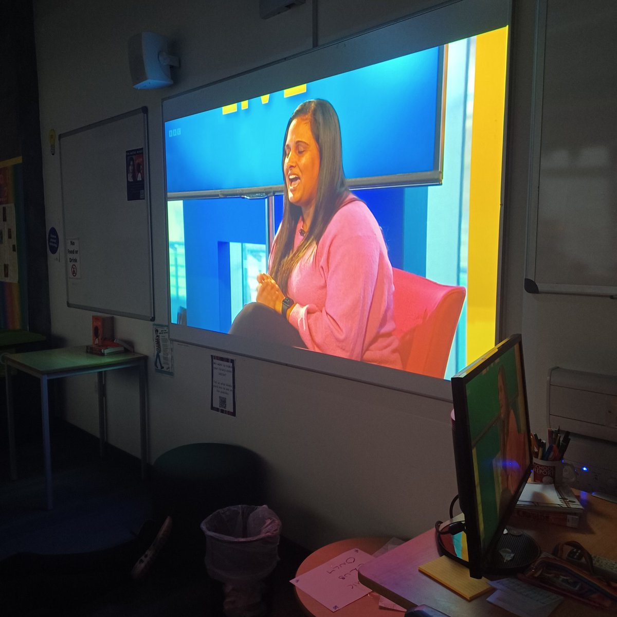 Pupils from S1-3 are enjoying the latest #BBCAuthorsLive event with @ManjeetMann. Such an interesting story of how she got into writing!