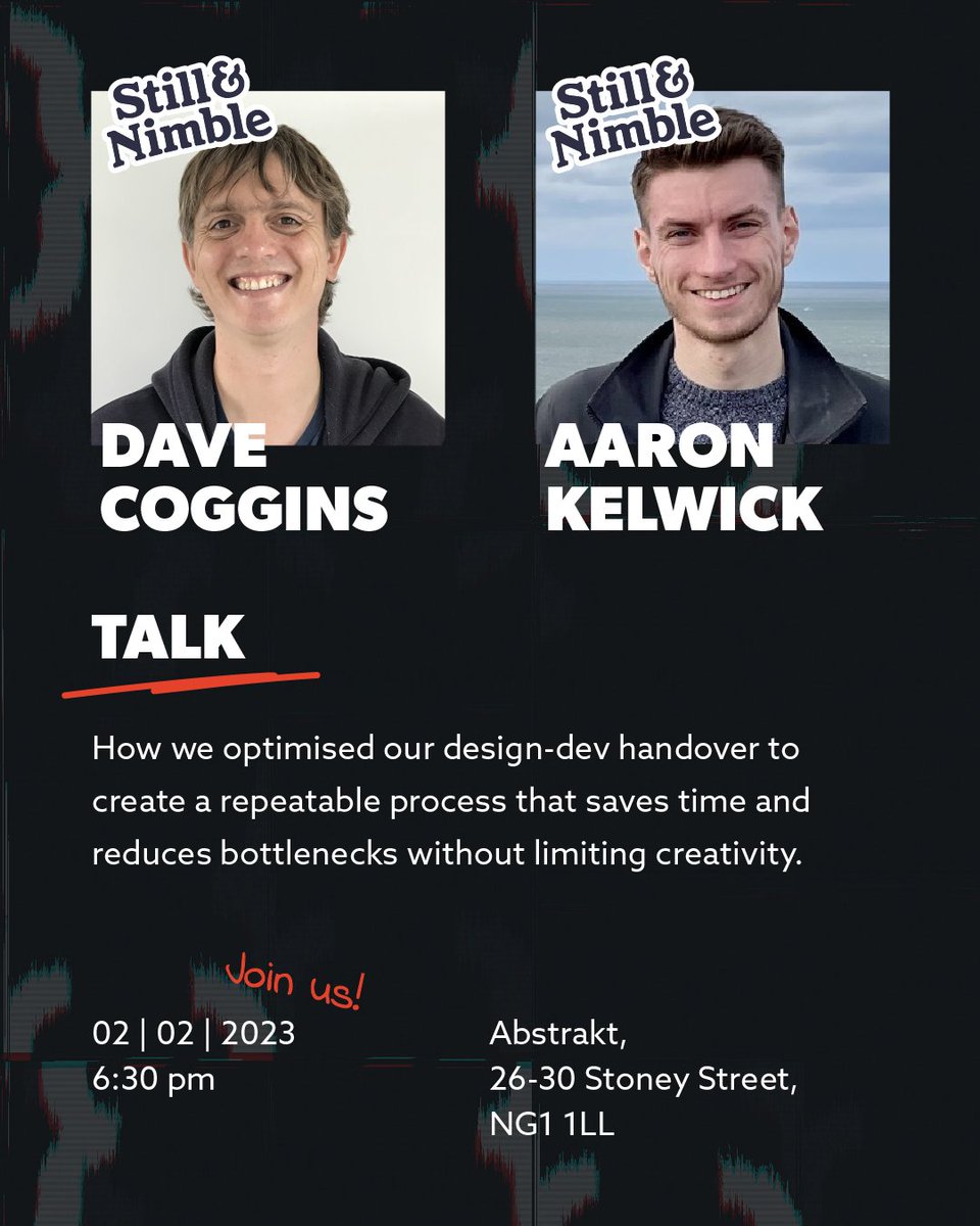 craftcmsnotts's tweet image. Join us for @craftcmsnotts to welcome Dave &amp;amp; Aaron from Still&amp;amp;Nimble to discuss the design-dev handover &amp;amp; relationship when working with Craft.

⏰ Thursday 2nd Feb
📍 Abstrakt HQ
🍕 Pizza &amp;amp; drinks
🤝 Networking

RSVP  👉 meetup.com/craft-cms-nott…

#craftcms #webdev #technottingham