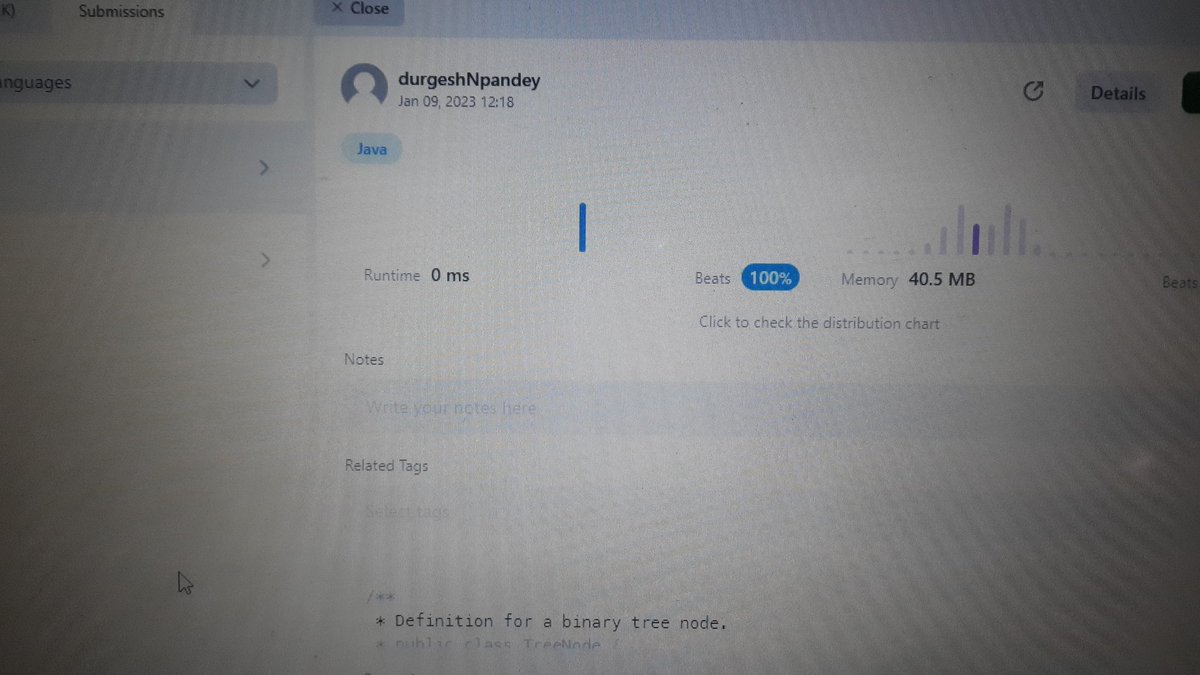 devdnp's tweet photo. @LeetCode #ProblemOfTheDay #9Jan2023 It was also 4 lines of code, where I used DFS approach and it worked properly.

#Day8
#10DaysOfCode https://t.co/Vpk18evyMw