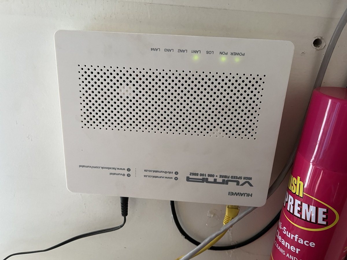 ulif613's tweet photo. @vumatel please can you escalate my outage: isp-1046955. ONT seems to be missconfigured again 😞 https://t.co/XOzDRvwsZL