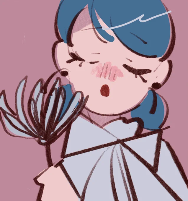 34今週は菊 #推しとお花を描く暮らし 