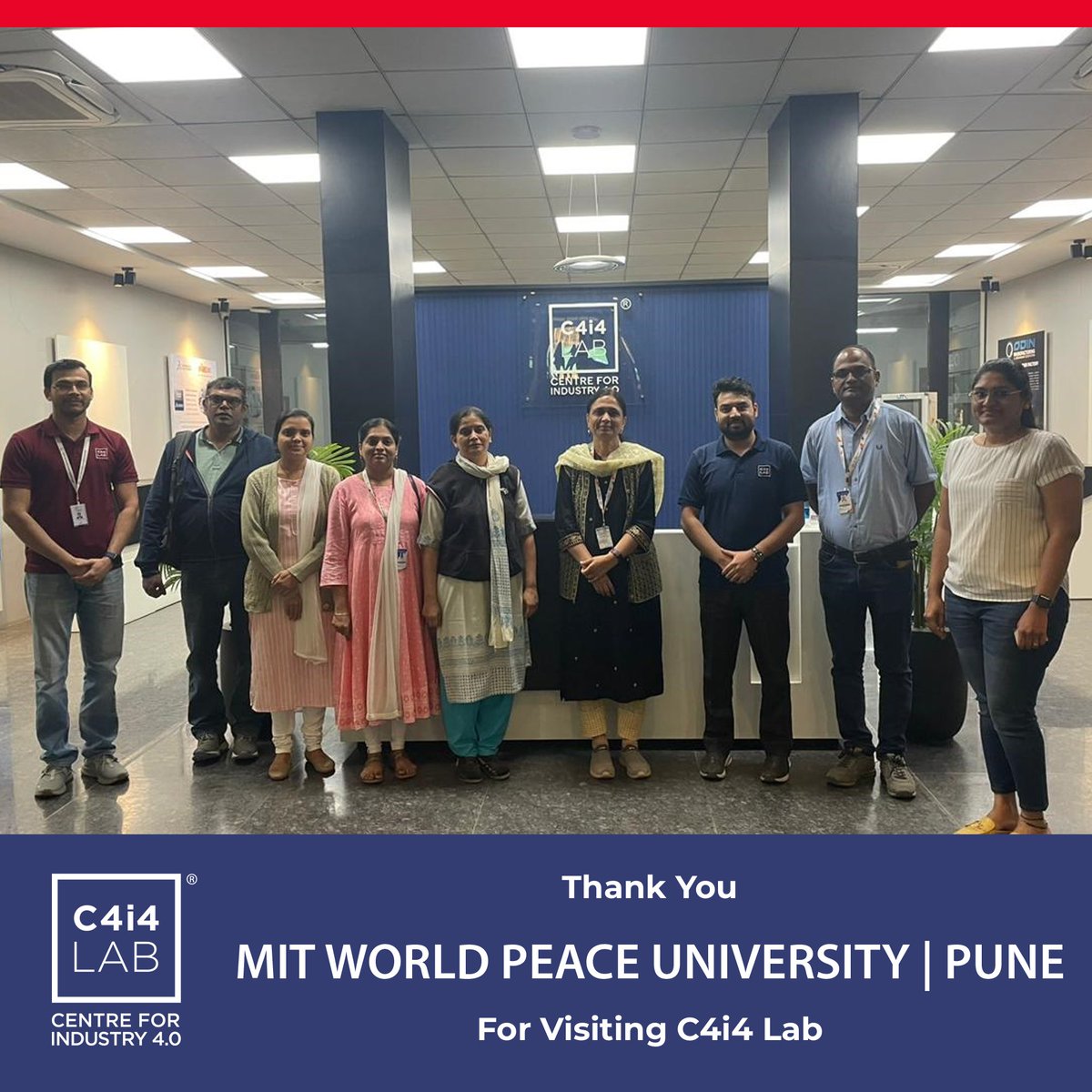 It was a pleasure to meet the MIT World Peace University team and got a chance to showcase our Model factory at Centre for Industry 4.0 (C4i4) Lab.
#teamc4i4 #MITWPU #industry4point0
@mitwpuofficial