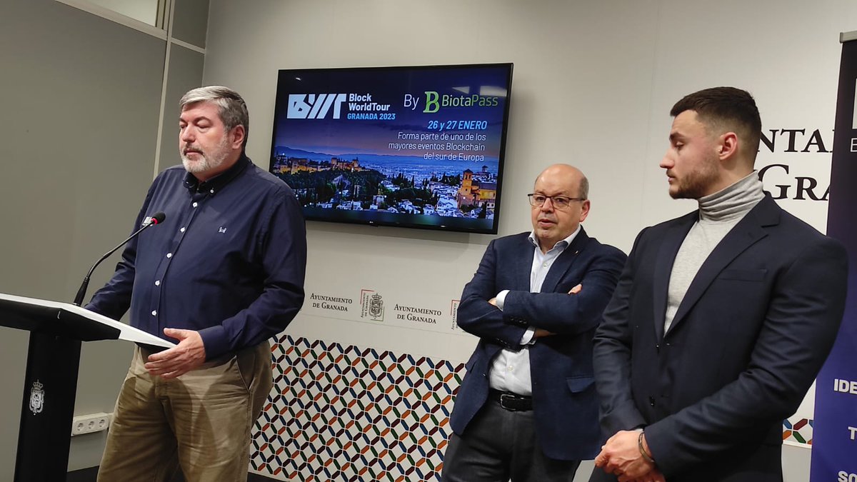 Presentación del @Blockworldtour en el @aytogr con @BiotaPass_ día 26 y 27 de enero en el Paraninfo del campus de la salud en la @CanalUGR #blockchsin #BWTGranada