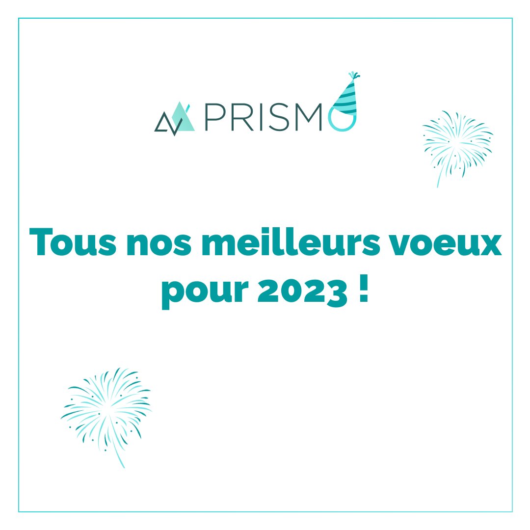 Toute l’équipe de PRISMO vous présente ses meilleurs vœux pour cette nouvelle année !  🥳
Merci à tous nos clients, partenaires et à nos plus de 90 000 utilisateurs de nous soutenir dans l’aventure PRISMO !
Nous arrivons dans cette nouvelle année avec plein de nouveaux projets🚀
