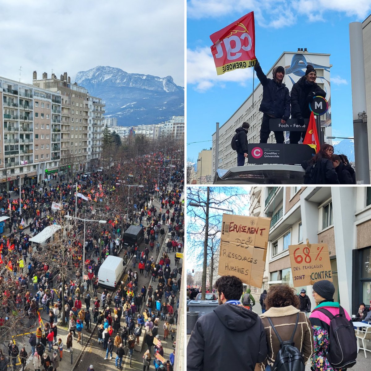 Voilà bien longtemps que je n'avais pas vu autant de monde en manif à Grenoble #greve19janvier #Manif19Janvier (foi de reporter qui en a couvert des manifs) #Retraites