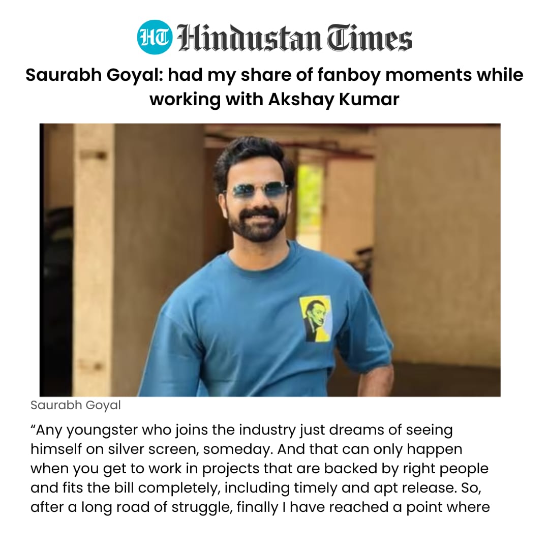 BlueBuzz6's tweet photo. The talented Saurabh Goyal featured in @htTweets talks about his experiences working with the renowned Akshay Kumar, also known as the "Khiladi of Bollywood."
#SaurabhGoyal #AkshayKumar #FanBoy #BlueBuzzPR #BlueBuzz #BuzzWeCreated #PR #Coverage #hindustantimes #timeout https://t.co/1KhEmR3UCE