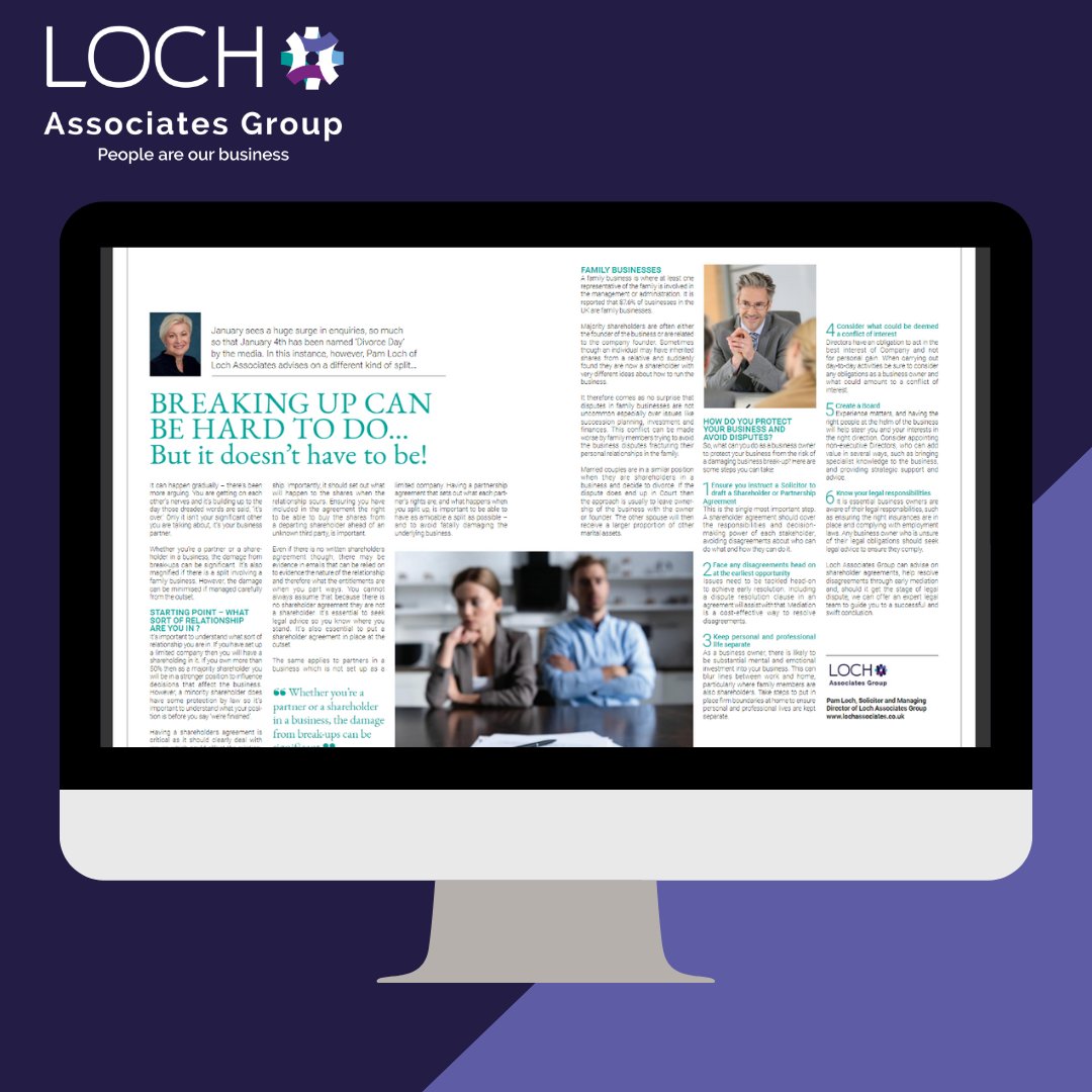 New year, new business? If you are a partner or a shareholder considering splitting up with your business, it is important you consider the damage the split may involve.

Read here; issuu.com/platinumbusine…