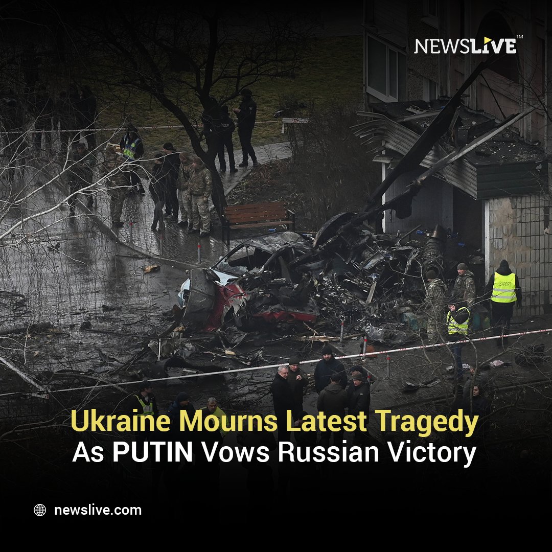 As Ukraine struggles with the aftermath of a fatal helicopter crash claiming the life of its interior minister, Putin has declared that Moscow's victory in the war is inevitable. He stated that he had no doubt Russia would emerge victorious despite the series of military setbacks https://t.co/45jlNmE6EG