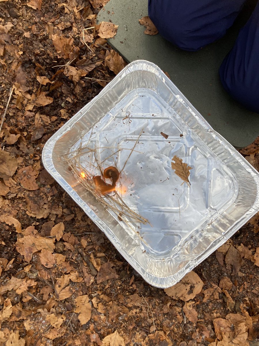 A lovely day at Forest School practising making sparks using the fire steels then tomato soup warmed on the fire to keep us warm. #forestschool #playoutdoors #MrsStewart @SchoolAngus @LfSAngus @LtLScotland