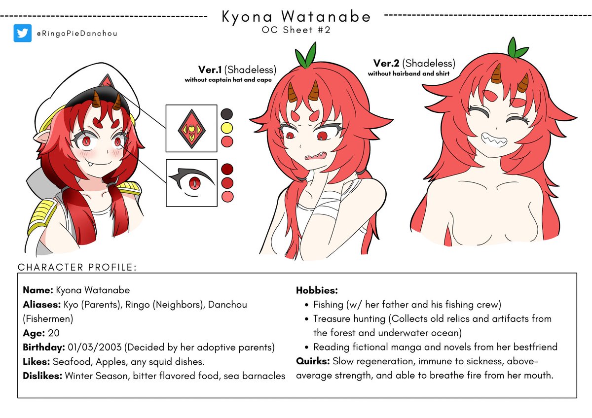 Meet my OC, Kyona Watanabe! A fire Lindwyrm living in a small seaside town. 🍎

If you have any questions about her, feel free to ask! 

Art: #AppleKyonArt
18+: #KyonaLewd 