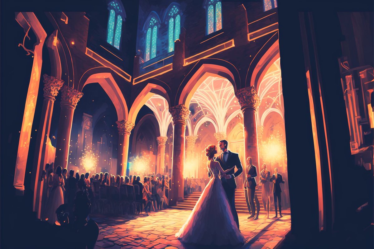 eevanbb's tweet photo. AI Art is too fun to play around with.

#aiart #wedding #MidJourney https://t.co/5lmz6qMdzn