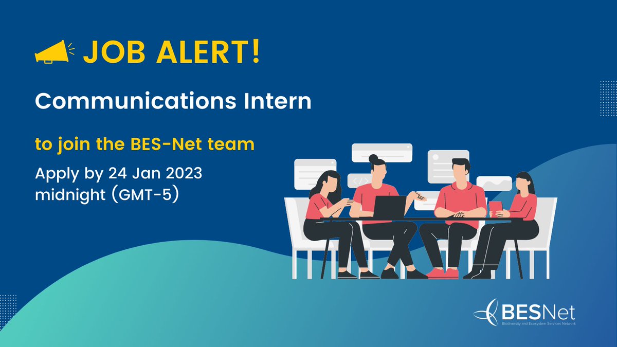 📢 BES-Net is hiring a Communications Intern!

The selected intern will support BES-Net's communications team in their day-to-day activities and co-lead strategic outreach and advocacy opportunities.

Closing date: 24 Jan 2023, midnight (GMT-5)
🔗 ow.ly/HUjF50MunC3