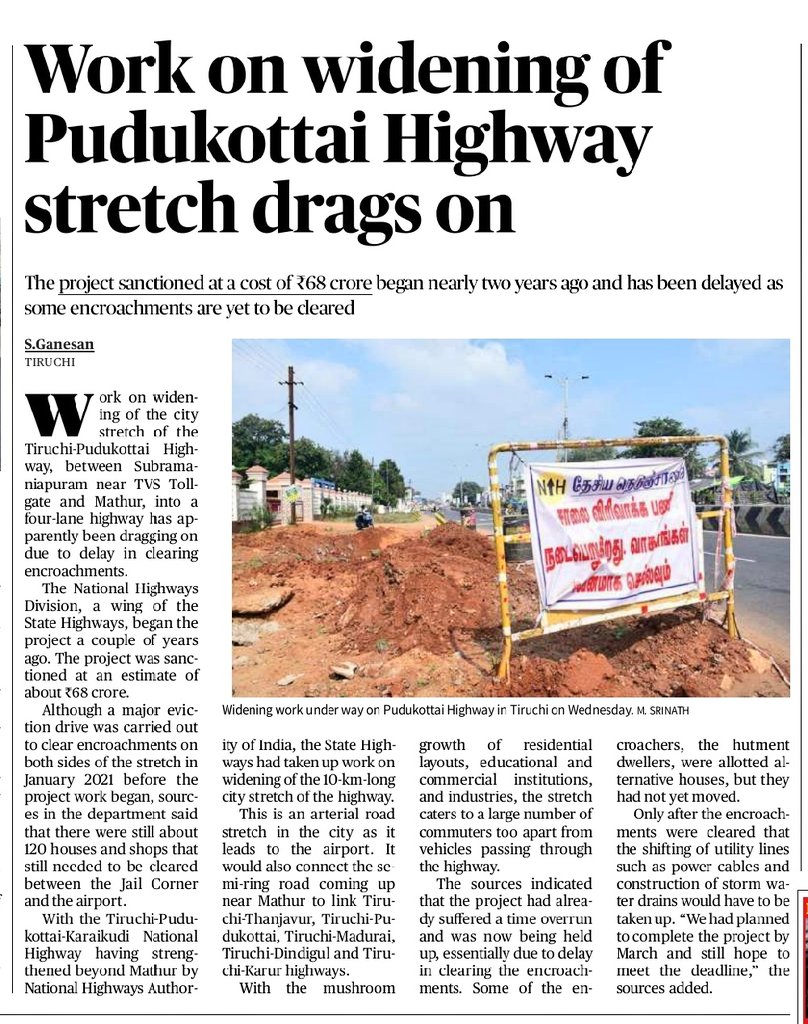 Trichiites on Twitter "Work on widening the stretch between TVS