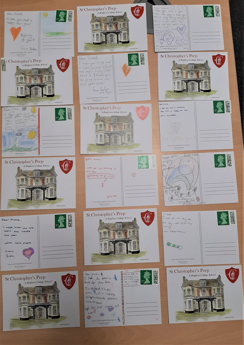 stchrishove's tweet photo. In House Meetings today, Nelson Dragons wrote postcards to the people supported by @HelloTogetherCo, their chosen charity for this year. We hope they spread some cheer at this rather gloomy stage of the year! #togetherco #befriending #socialprescribing #Brighton #Hove https://t.co/My4jGTwe5O