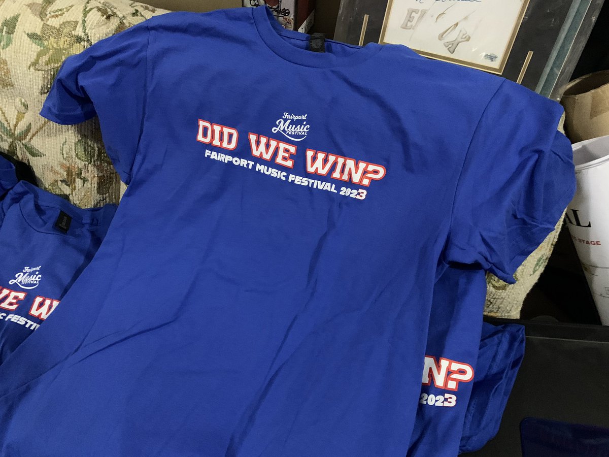 WendyMillsTV's tweet photo. “Did we win?” shirt sale —Payment options: cash, check payable to Fairport Music Festival (DAMAR in the memo line) , Venmo - @Fairport-Music-Fest-36 (reference DAMAR) 
ALL proceeds of this project are being donated to Cincinnati Medical Center. Go Bills! @SPECNews1ROC https://t.co/KCuUG7S7r5