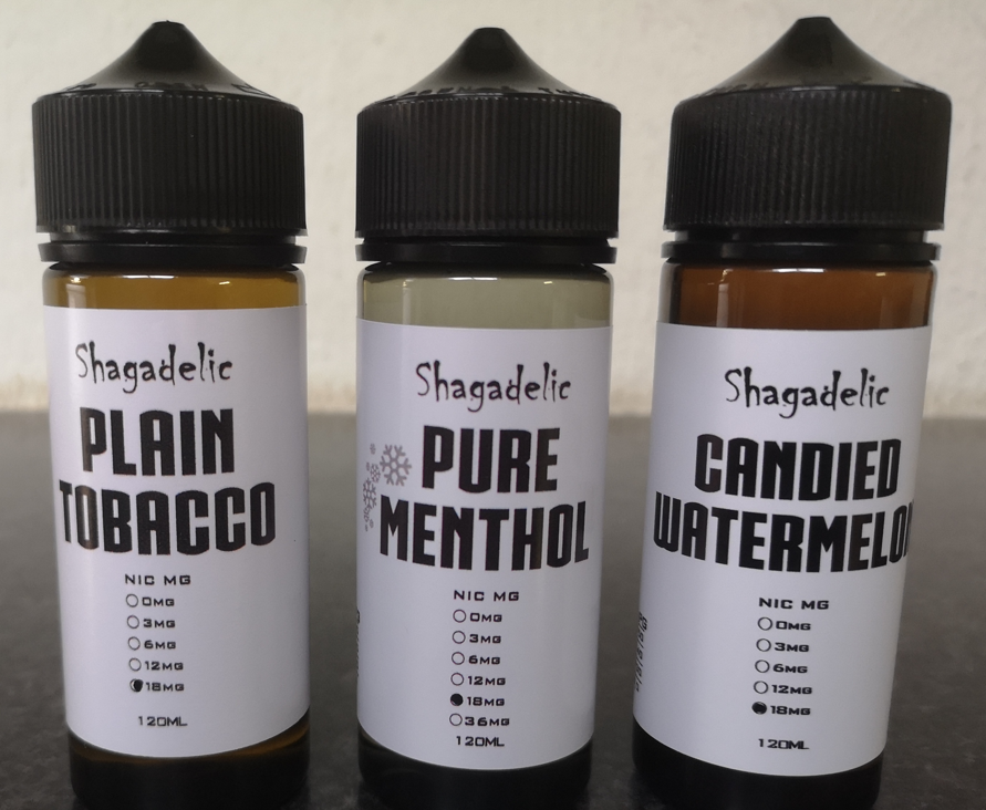 eciggies's tweet photo. Super affordable High Nic range (Free base) – Our Shagadelic Range in 120ml @ R300 – Full range available online and in store in 3mg / 6mg / 12mg /    18mg https://t.co/4ysVUXJCkU