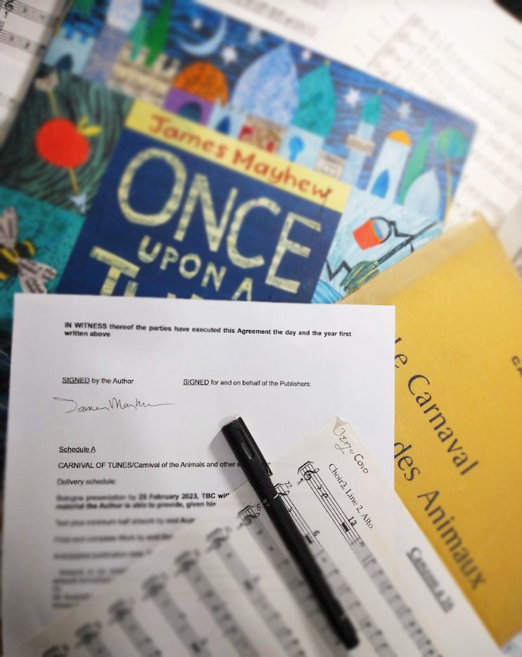 📢 Exciting news! I've today signed a contract for a SEQUEL to the #YotoCarnegie nominated #OnceUponATune. Working title is 'A Carnival of Tunes'. To be pub'd by @OtterBarryBooks in Oct 24. Likely contents inc. Carnival of the Animals, Sunken Cathedral, Four Seasons & Firebird!🎼