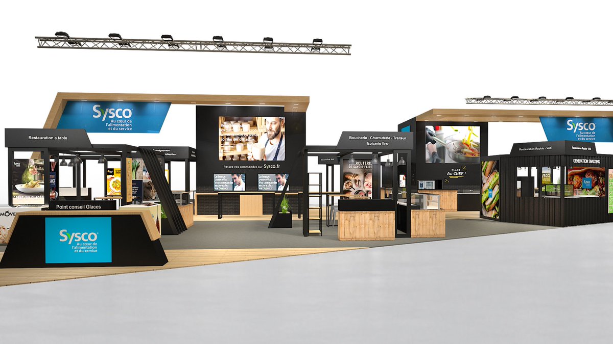 TOP DÉPART POUR LE <a href="/SirhaFood/">Sirha Food</a> 2023 !🍴🧑‍🍳

Nous vous invitons à découvrir notre stand réalisé pour <a href="/Sysco_FR/">Sysco France</a> à l’occasion du Sirha jusqu’à lundi soir.

Un grand merci aux équipes de <a href="/Sysco/">Sysco</a> pour leur confiance. 😊

#Sirha2023 #SIRHA #sirhalyon #stand #sysco #salon #aménagement