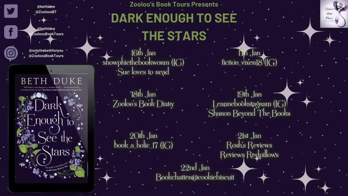 ZooloosBT's tweet photo. HUGE thanks to #leannebookstagram for your post on the #DarkEnoughtoSeetheStars #BookTour
We are back tomorrow with #book_a_holic17 - see you then!
#BethDuke #ZooloosBookTours https://t.co/QMxFqNhuAu