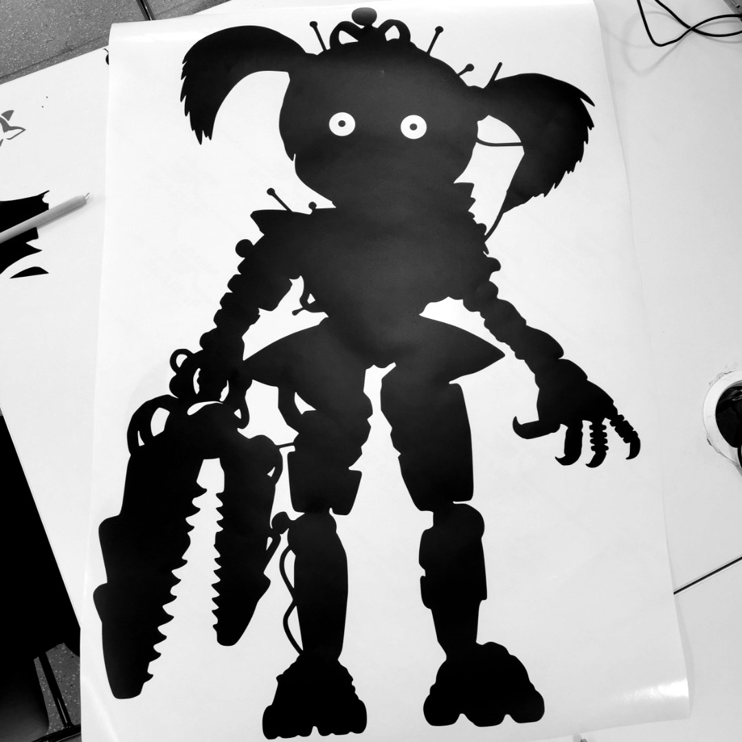 FabLabDevon's tweet image. We've been so busy at Barnstaple FabLab that we're finally able to share some of our spooky October workshop pictures. This 5 Nights at Freddy's inspired vinyl is going to look great on their wall.

#vinyldecals #vinyldecal #vinylsticker #wallvinyl #vinylcut