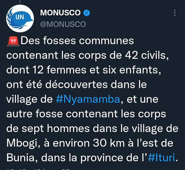 Les milices qui tuent en Ituri sont des groupes terroristes. Il faut les traiter comme tels. @fatshii13 <a href="/CourPenaleInt/">CPI-Cour pénale int.</a> <a href="/LukondeSama/">Sama Lukonde</a> <a href="/Intervict_Repar/">IRI</a>