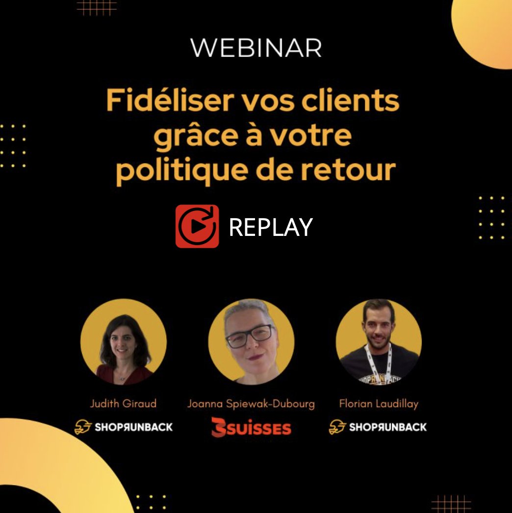 Shoprunback's tweet photo. @ShopRunBack x @3Suisses
🎬 Replay
🔔Did you miss our #webinar about how you can use a #returnpolicy to build #customerloyalty? Don't worry! We have the replay available here: https://t.co/fvTGg03nmi 
👉#returnsmanagement can be a powerful tool in improving #customerexperience👇 https://t.co/hPhkF0hUus