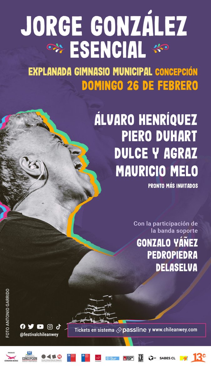 Jorge González - ESENCIAL es un tributo musical que contempla canciones que han traspasado generaciones y se han convertido en indispensables del cancionero latinoamericano, y te lo vas a perder?
Entradas en @passline_oficial