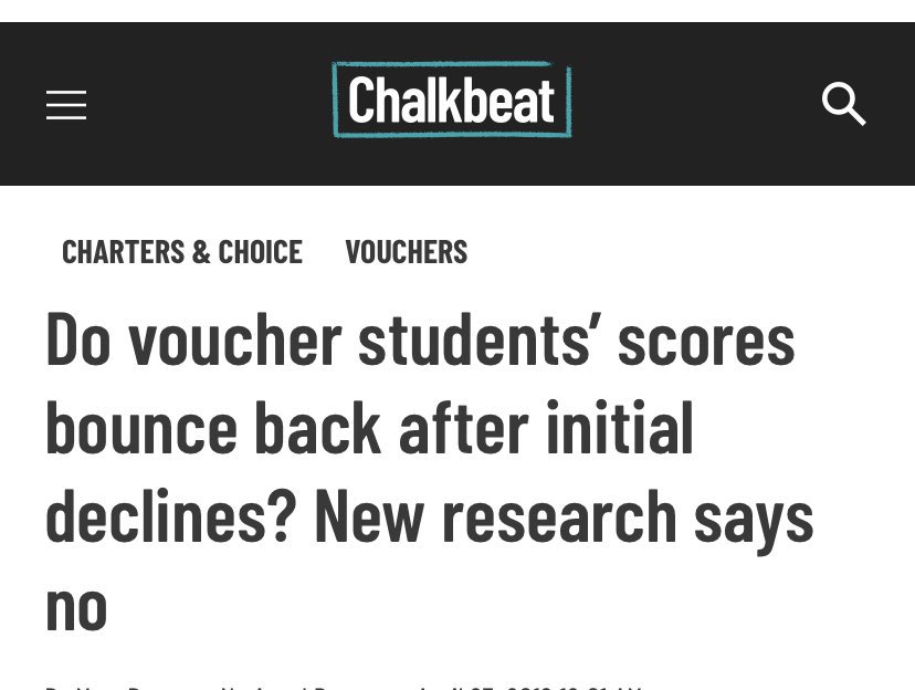 joshcowenMI's tweet photo. There’s lots of talk of using evidence to inform #education policy

But since 2010 you’d be hard-pressed to find evidence as consistent or as one-sided as two basic results: 

Funding #publicschools has a big, reliable return on investment, and #schoolvouchers devastate academics https://t.co/FzC3F4MnQo