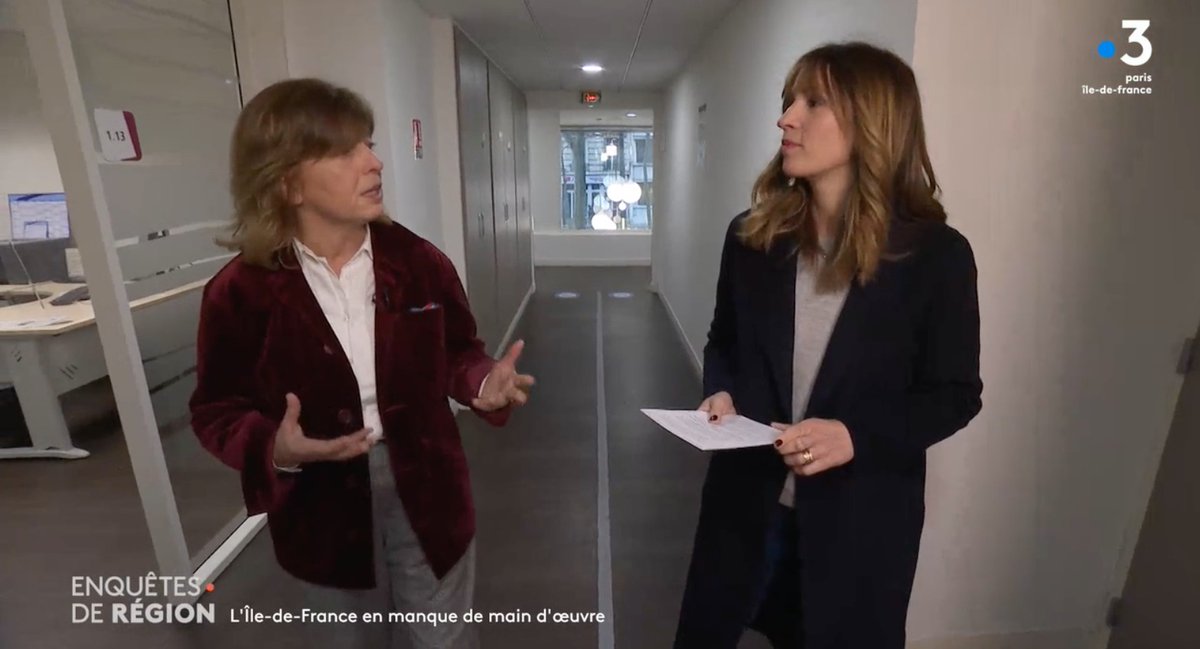 [🎥] - Dans 'Enquêtes de région' consacré à la mutation du monde du #travail 💡 Décryptage de la problématique des secteurs en tension par @Nadine_CRINIER, Directrice régionale @poleemploi_IDF au micro de @JulieJacquard Voir le replay 👉 tinyurl.com/mvfetnyk @France3Paris