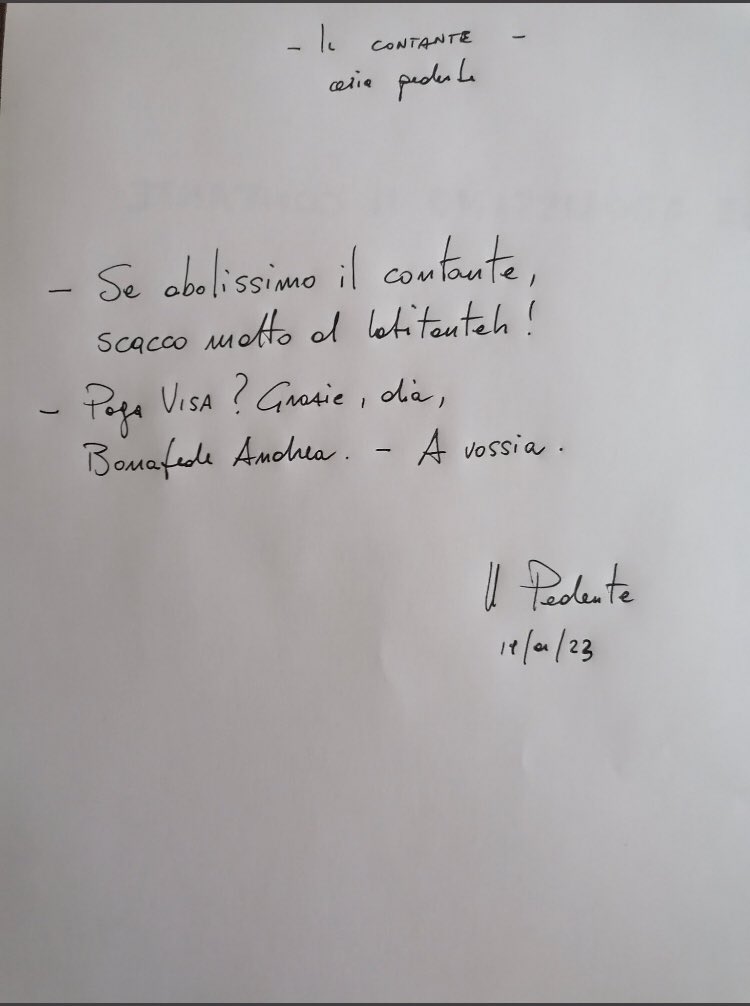 ScanavaccaMarco's tweet photo. Un uccellino taciturno mi ha recapitato questo pizzino, che volentieri condivido.

Riveriamo https://t.co/jgbzS4pwXU