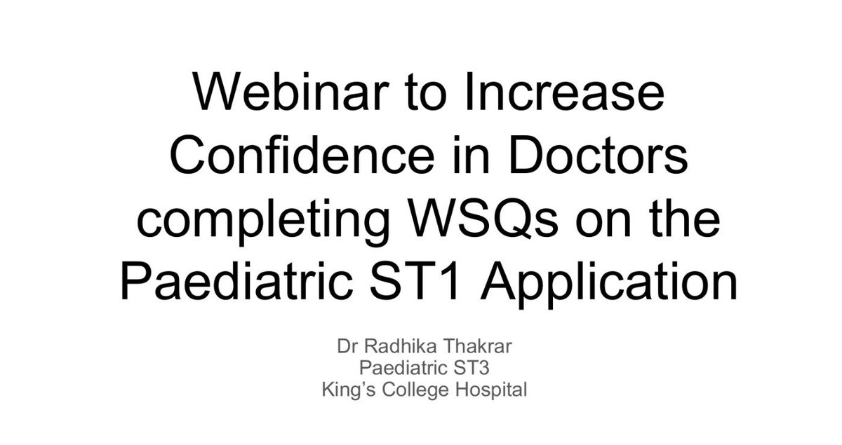 Wonderful oral presentation today from @RadhikaThakrar talking about establishing a webinar to help aspiring paediatricians!