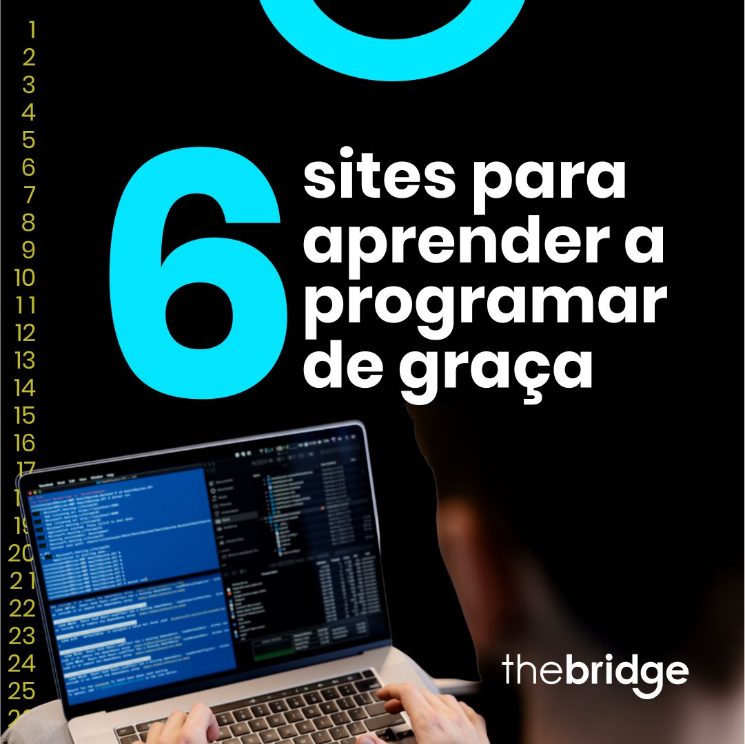 thebridgejobs's tweet photo. As carreiras em programação têm alta demanda do mercado, que oferece remunerações atrativas. E o melhor: é possível aprender a programar de graça! 

Confira nossa lista de 6 sites que vão te ajudar a entrar no mundo da programação.

Link: https://t.co/JEByZQzL14 https://t.co/8cVstKOKXV