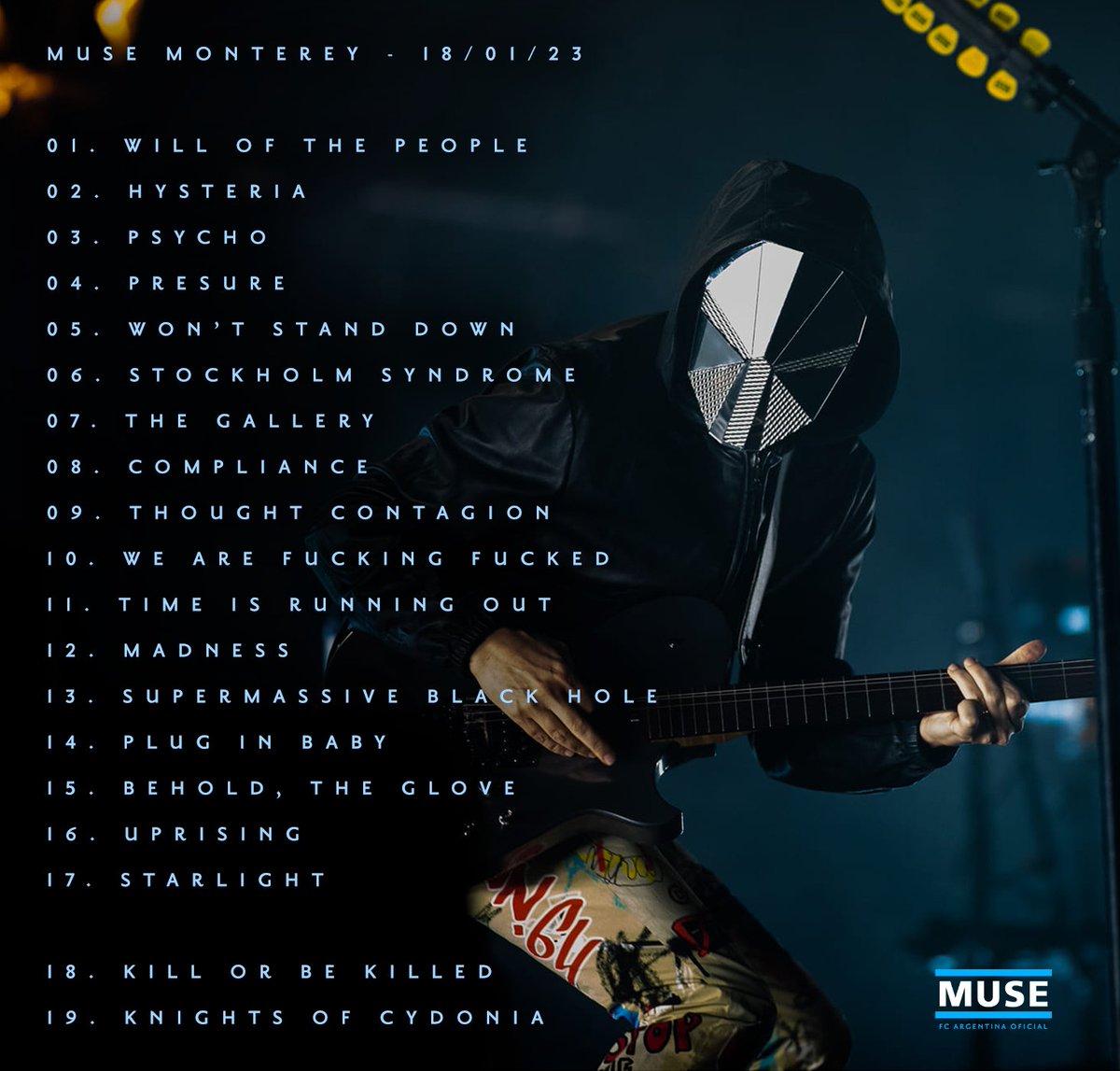 muse_argentina's tweet photo. Setlist de Muse en México, Monterrey 🇲🇽
#WillOfThePeopleWorldTour https://t.co/5zjclIw6e4