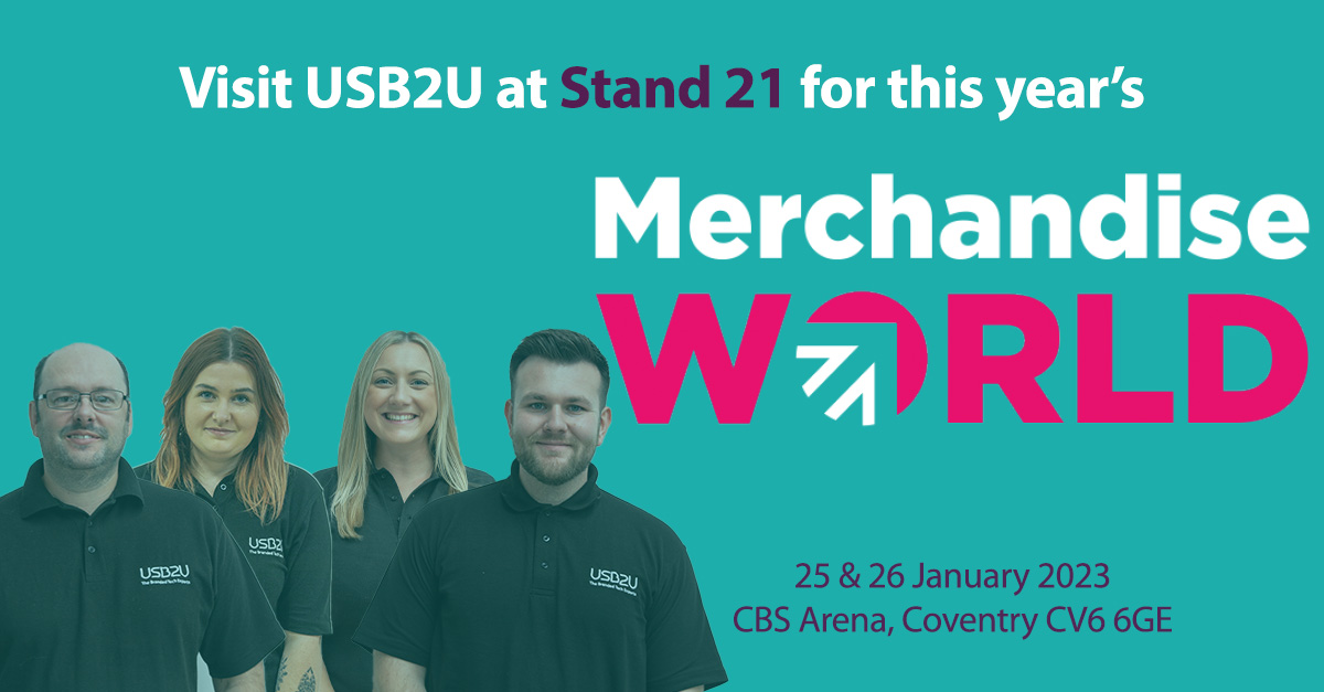USB2U's tweet image. We're excited to be exhibiting at #MerchandiseWorld in Coventry next week!

If you're heading over, make sure to stop by Stand 21 and say hi to Andy, Sara, Nat and Sam. 👋

They will be showcasing our latest eco #techgifts for 2023 &amp;amp; 4 new gift sets.

See you there!

#MerchWorld